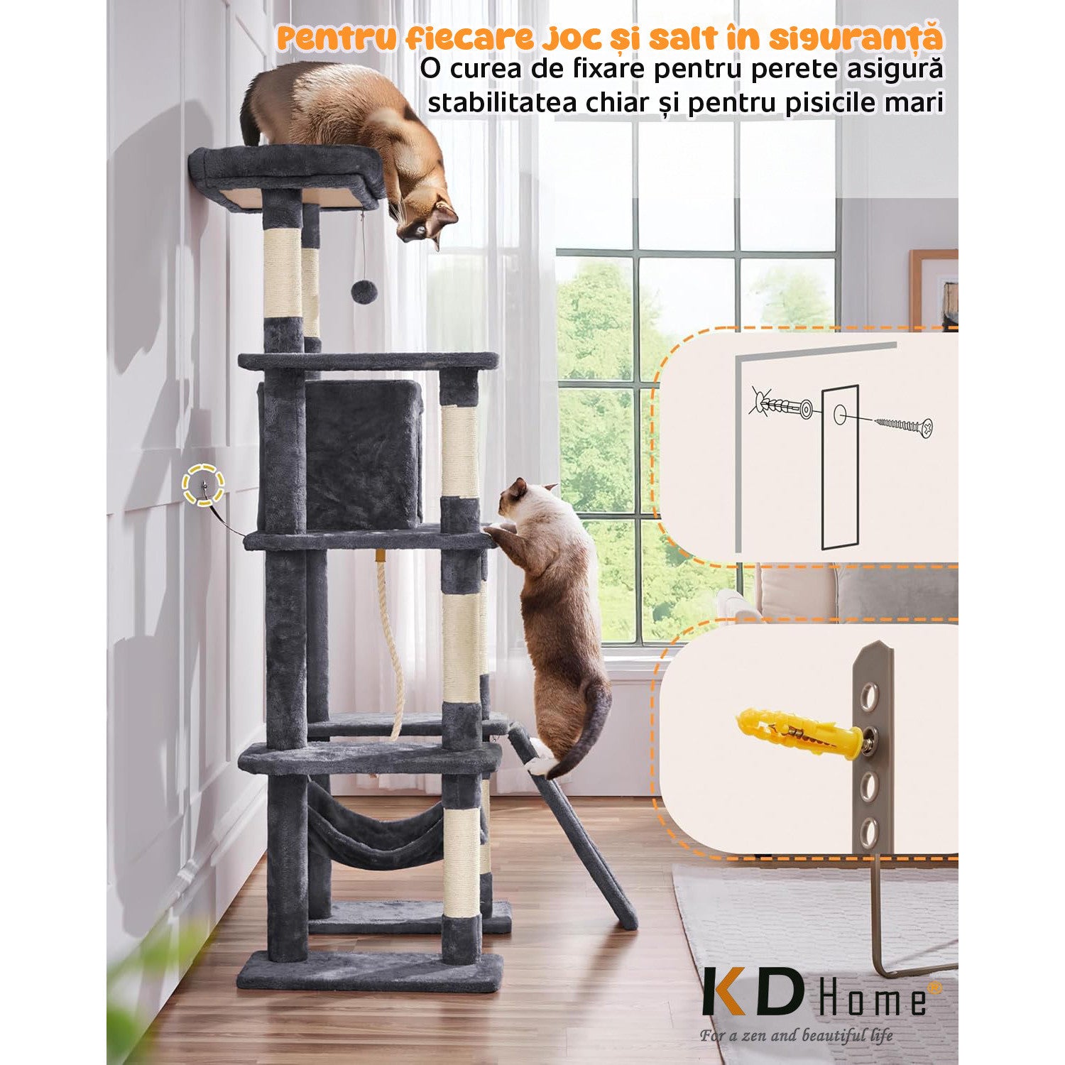Ansamblu Joaca Pentru Pisici KD Home ClawCloud Loft Ansamblu Joaca Pentru Pisici KD Home ClawCloud Loft